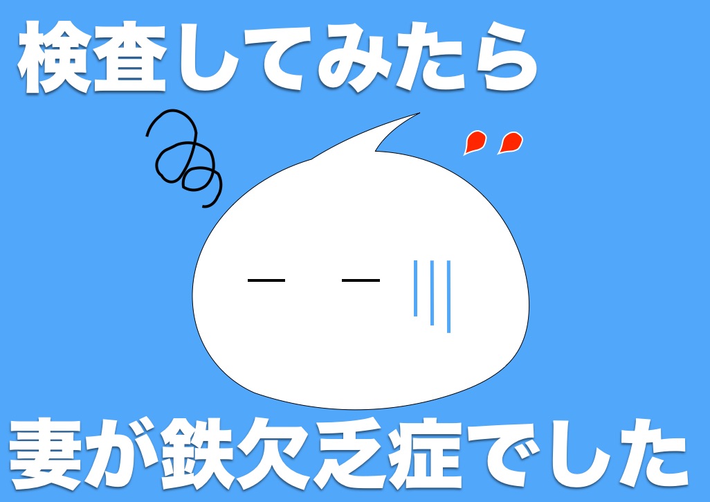 検査してみたら,妻が鉄欠乏でした